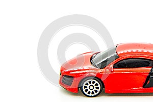 red sport car toy on white