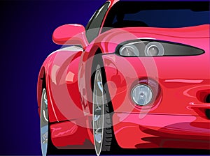 Red sport car vector