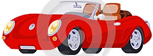 Red sport car. Vector. Stock illustration