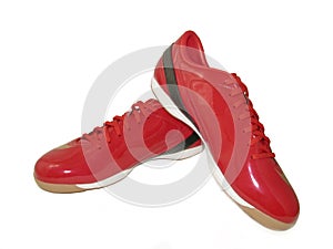 Red sport shoes