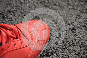 Red sport shoes