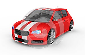 Red sports car - 3D render