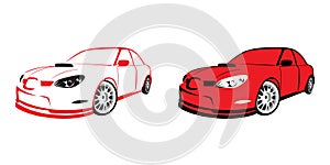 Red sports car - logo