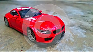 Red sports car miniature