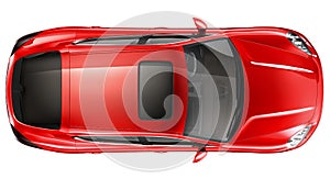 Red sports car - top view