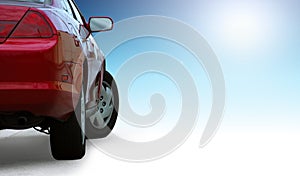 Red sporty car detail