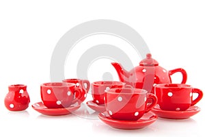 Red spotted crockery photo