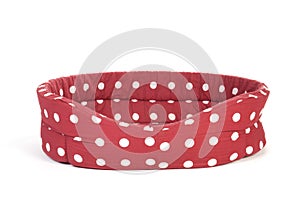 Red spotted pet bed photo