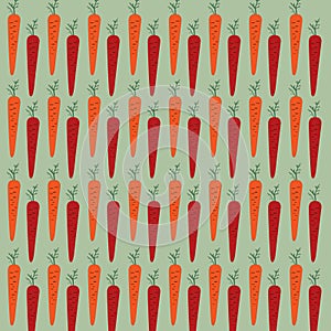 RED SPRING CARROTS VINTAGE DESIGN PATTERN