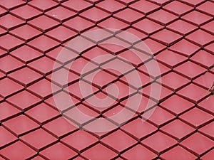 Red square clay tile roof pattern background