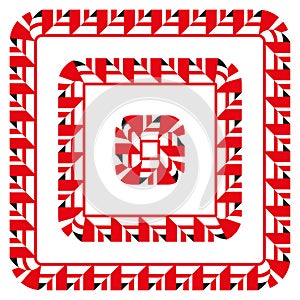 Red square frame. Abstract decorative border. Repeating element Vector. Inner design graphic.
