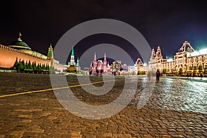 Red Square And Kremlin At Night - Moscow, Russia