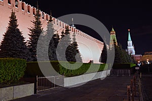 Red Square in Moscow. Kremlin towers