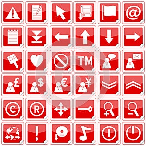 Red Square Stickers Icons [2]