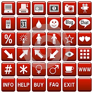 Red Square Web Buttons [4]