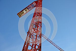 red stable crane, is part of the construction of the buduovy block