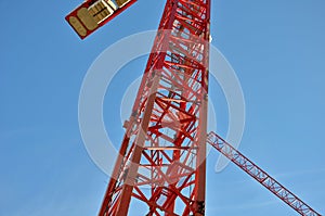 red stable crane, is part of the construction of the buduovy block