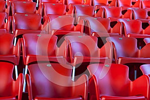 Red stadium seats