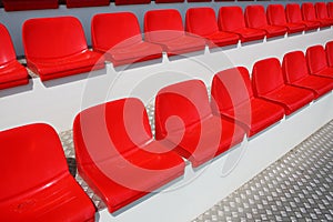 Red stadium seats
