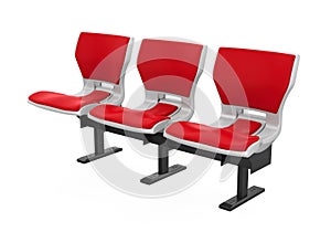 Red Stadium Seats Isolated