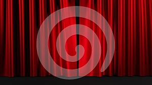Red stage curtain background 3D render