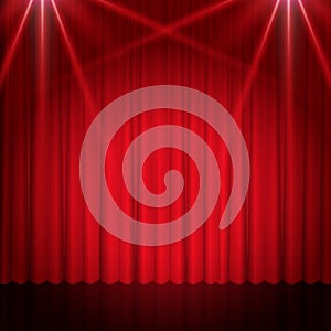 Red stage curtain