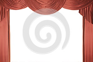 Red stage curtain with a tull