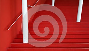 Red stairs abstract photo