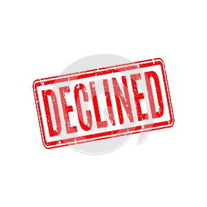 Red stamp declined, vector illustration.
