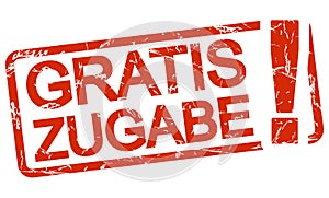 red stamp free addition (in german photo