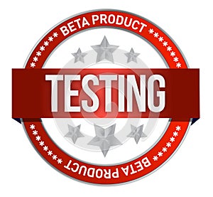 Red stamp that shows the term beta testing
