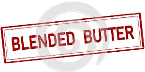 Red stamp with text Blended butter