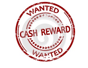 Red stamp with text Cash reward