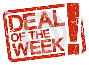 red stamp with text deal of the week