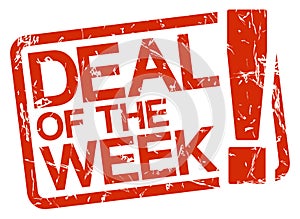 red stamp with text deal of the week photo