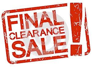 red stamp with text final clearance sale !