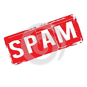 Red stamp and text spam. Vector Illustration