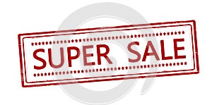 Red stamp with text Super sale