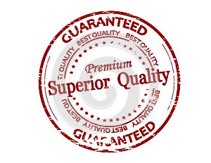 Red stamp with text Superior quality