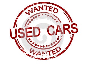 Red stamp with text Used cars
