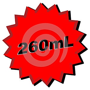 Red Star Illustration featuring 260 mL on white background