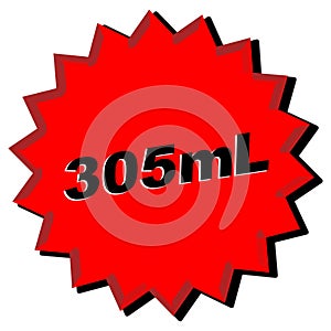 Red Star Illustration featuring 305 mL on white background