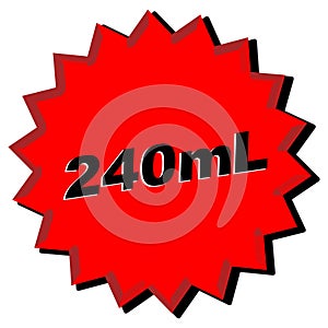 Red Star Illustration featuring 240 mL on white background.