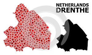 Red Star Mosaic Map of Drenthe Province