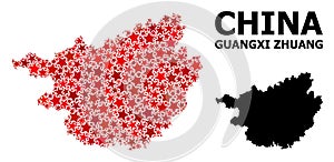 Red Star Pattern Map of Guangxi Zhuang Region