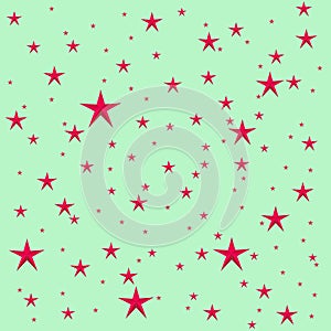 Red stars on green background