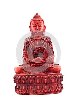 Red statue of budha front