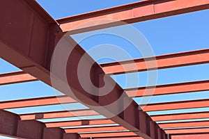 Red of steel girder.