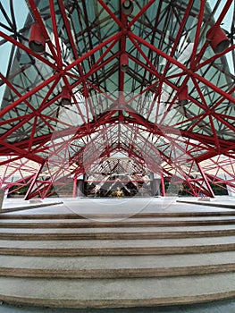 Red steel structure