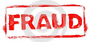 Red stencil frame: Fraud banner